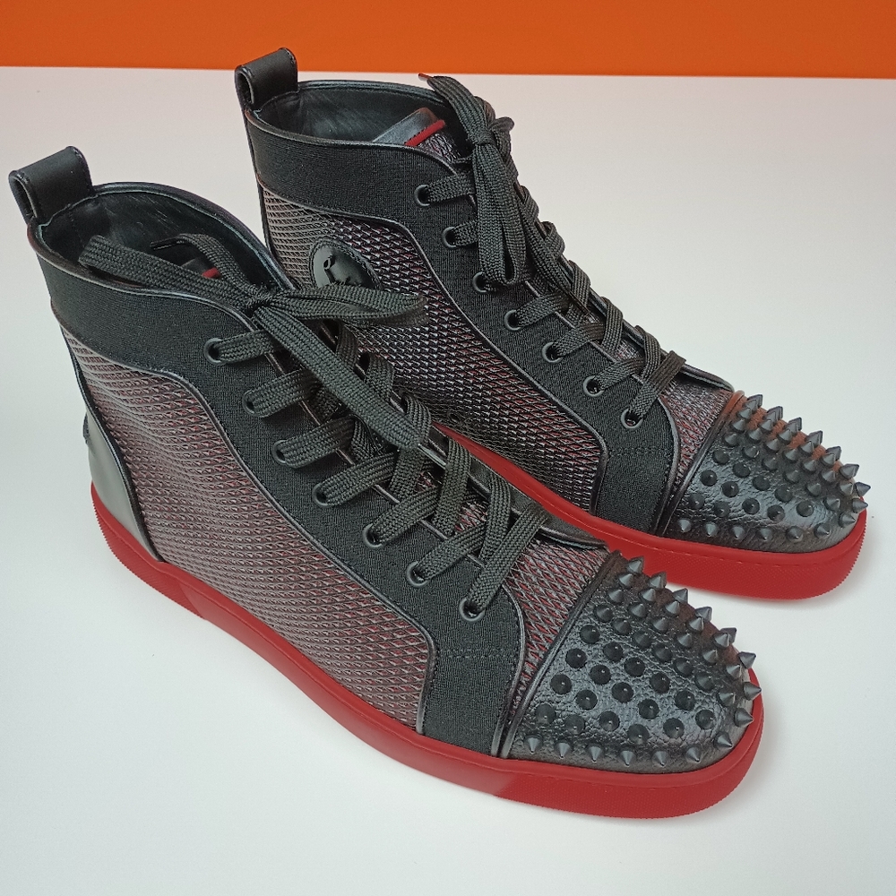 NIB Christian Louboutin Lou Spikes Orlato Flat Sneakers